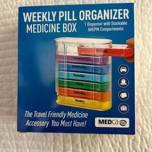MEDca Pill Organizer Four Times-a-Day AM PM Stackable